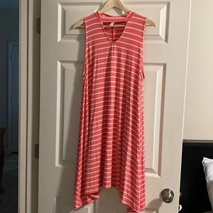 Pink and white striped dress